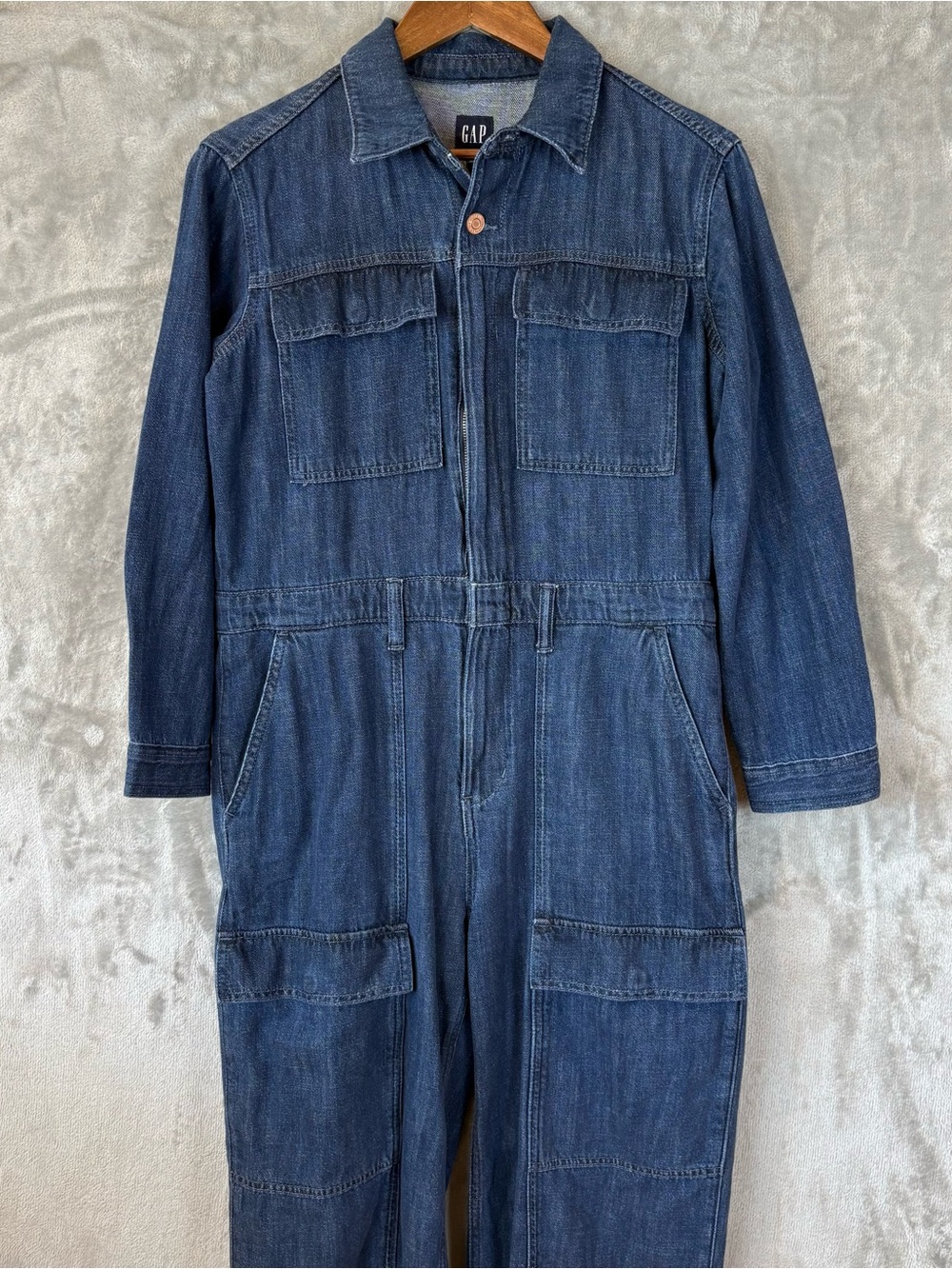GAP Denim Cargo Jumpsuit Wmn’s 8 Petite